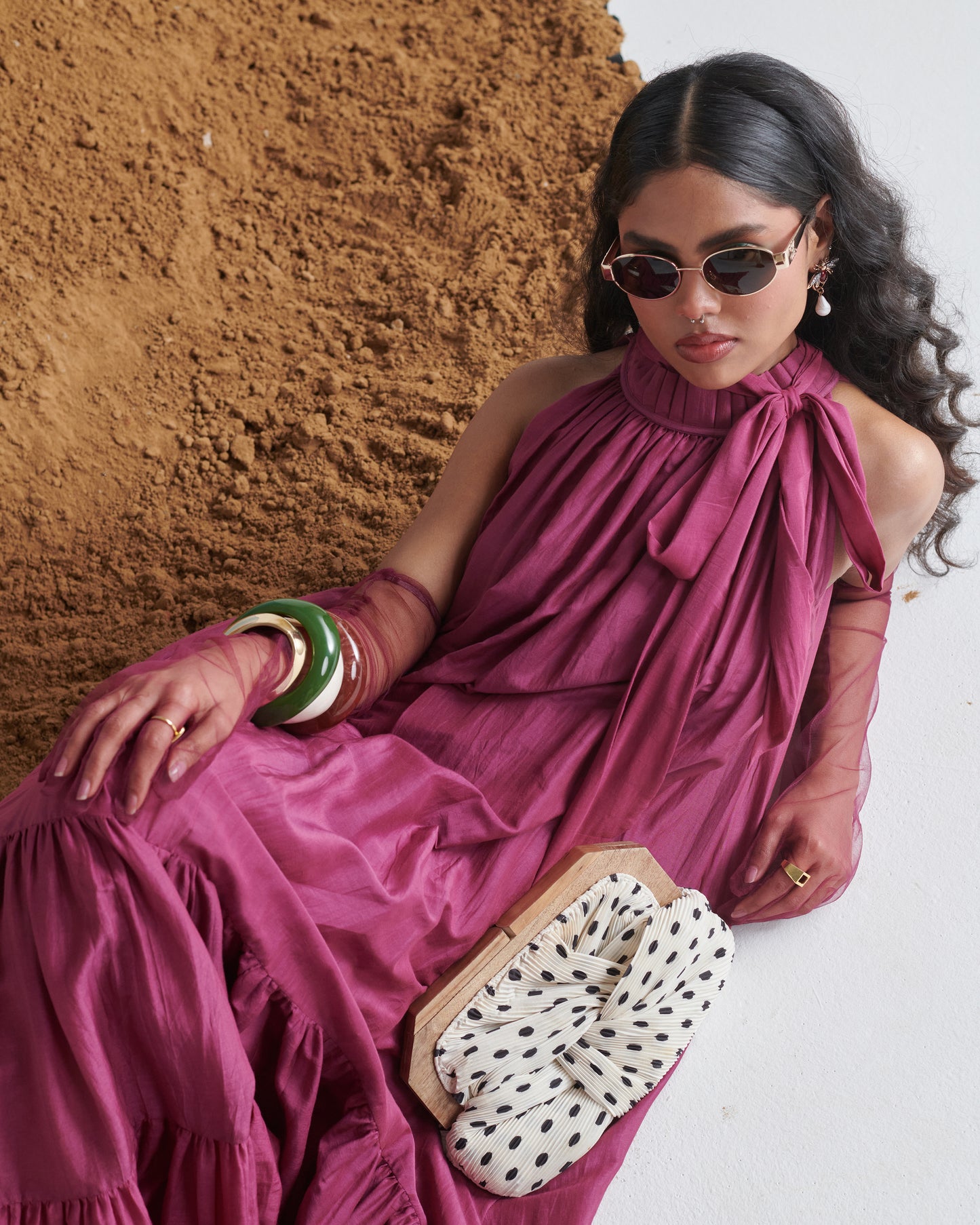 Falsa Sharbet Maxi Dress in deep fig purple, hand-dyed